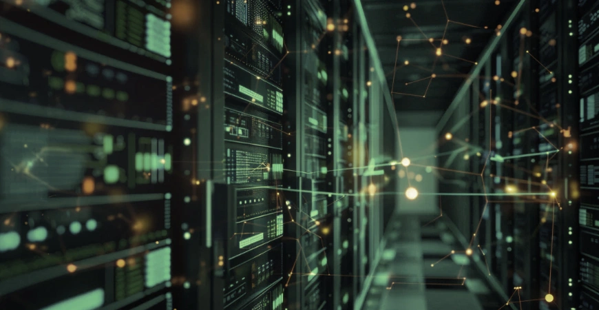 Data center servers and network monitoring for managed IT services support